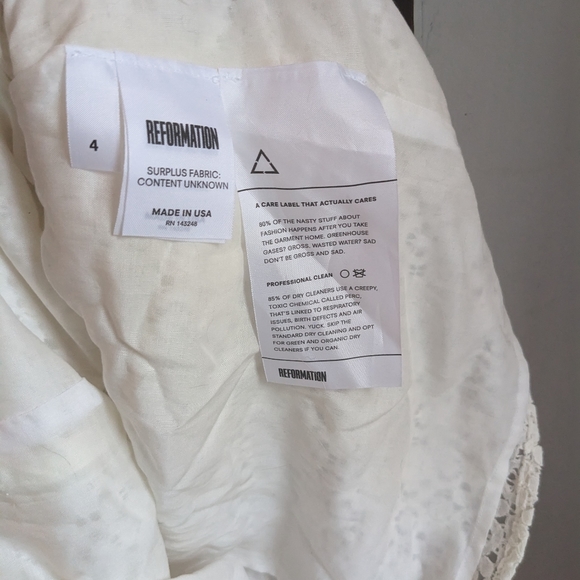 🌹 REFORMATION- NEW White Cotton Lace Broderie DRESS - Picture 9 of 9